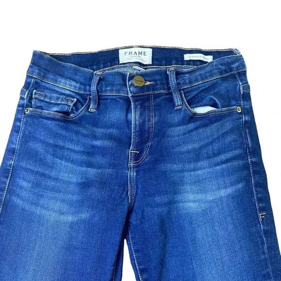 Frame Denim Le Skinny De Jeanne Cropped Jeans Murrayfield Raw Hem Size 26 Women - Picture 2 of 9